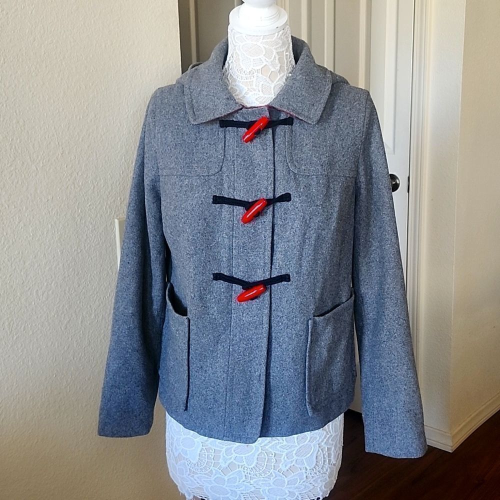 Wool Blend Hooded Preppy Gilmore Girls Academia Y2K Peacoat Size Medium